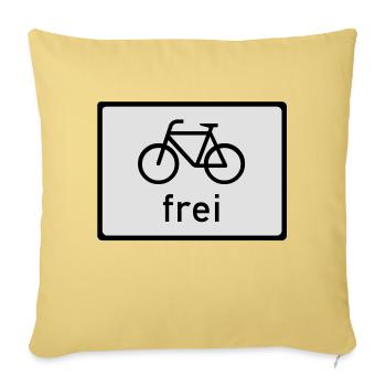 Bicycle free - Sofa pillowcase 17,3'' x 17,3'' (45 x 45 cm) - washed yellow - Front