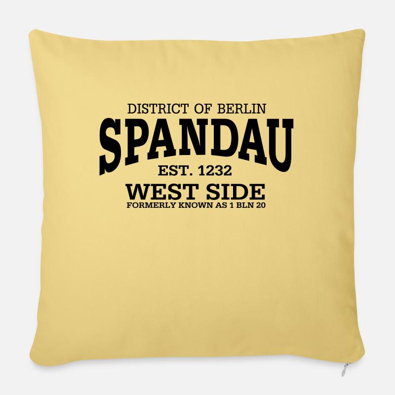 Spandau Berlin - Housse de coussin décorative 45 x 45 cm - jaune délavé