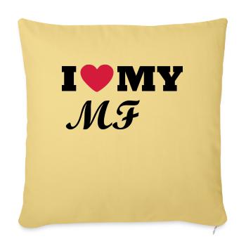 I Love my MF - Sofa pillowcase 17,3'' x 17,3'' (45 x 45 cm) - washed yellow - Front