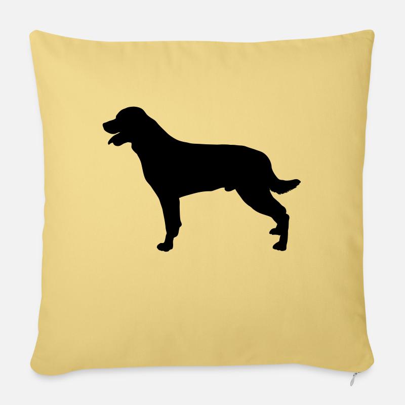 rottweilers - Housse de coussin décorative 45 x 45 cm - jaune délavé