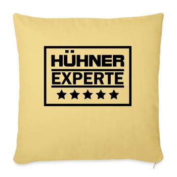 hühner experte - Sofakissenbezug 45 x 45 cm - Hellgelb - Vorne