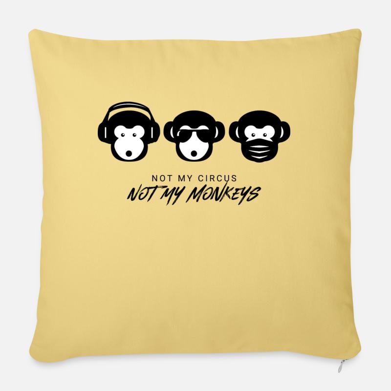 Muniax Monkeys Maske - Sofakissenbezug 45 x 45 cm - Hellgelb