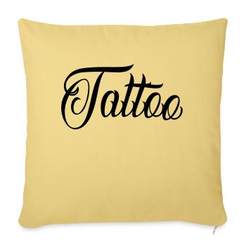 Tatouage - Housse de coussin décorative 45 x 45 cm - jaune délavé - Devant