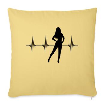 Heartbeat Hot Girl - Sofa pillowcase 17,3'' x 17,3'' (45 x 45 cm) - washed yellow - Front