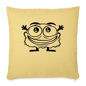 Cute little hairy monster - Sofa pillowcase 17,3'' x 17,3'' (45 x 45 cm) - washed yellow - Front