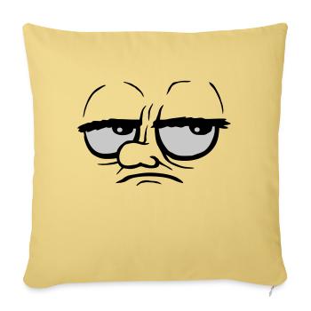 Cartoon annoyed rolling eyes - Sofa pillowcase 17,3'' x 17,3'' (45 x 45 cm) - washed yellow - Front