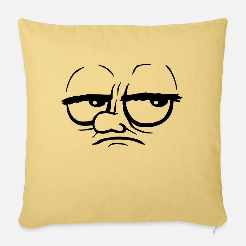 Augen verdrehen Cartoon genervt - Sofakissenbezug 45 x 45 cm - Hellgelb