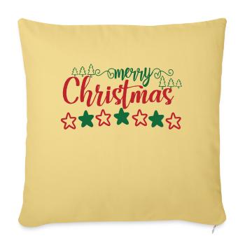 Merry Christmas - Sofa pillowcase 17,3'' x 17,3'' (45 x 45 cm) - washed yellow - Front