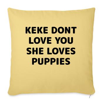 Hund Chien - Housse de coussin décorative 45 x 45 cm - jaune délavé - Devant
