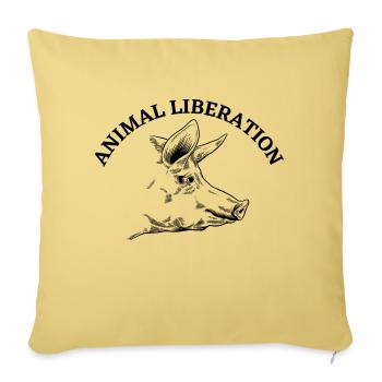Animal Liberation Pig - Sofa pillowcase 17,3'' x 17,3'' (45 x 45 cm) - washed yellow - Front