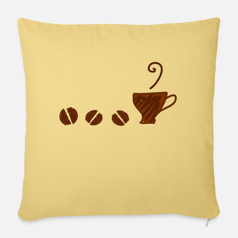 Kaffee - Sofakissenbezug 45 x 45 cm - Hellgelb