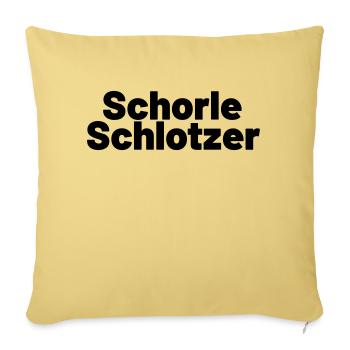 Schorle Schlotzer - lustiger Schwäbischer Spruch - Sofakissenbezug 45 x 45 cm - Hellgelb - Vorne