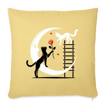 Katzen - Romeo und Julia - Sofakissenbezug 45 x 45 cm - Hellgelb - Vorne