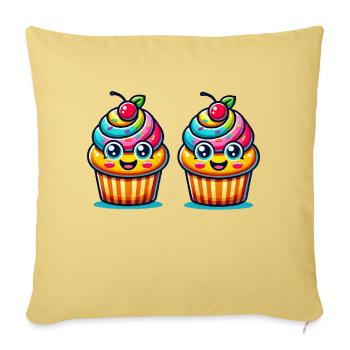 Cupcake 2 - Housse de coussin décorative 45 x 45 cm - jaune délavé - Devant