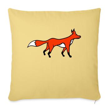 Fox Red Fox Forest Animal Clever Cute Wild Dog - Sofa pillowcase 17,3'' x 17,3'' (45 x 45 cm) - washed yellow - Front
