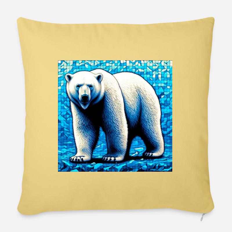 polar bear - Sofa pillowcase 17,3'' x 17,3'' (45 x 45 cm) - washed yellow