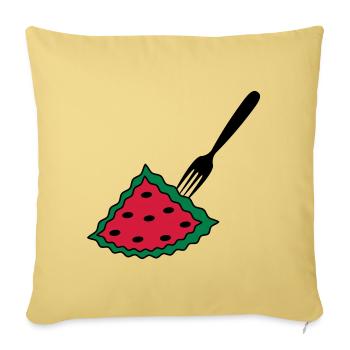 Melone mit Gabel - Sofakissenbezug 45 x 45 cm - Hellgelb - Vorne