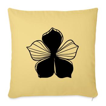 Clear Graphic Floral Design - Blossom Graphic - Sofa pillowcase 17,3'' x 17,3'' (45 x 45 cm) - washed yellow - Front