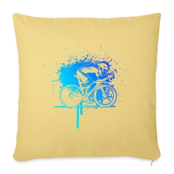 Motif drôle de vélo de route - Housse de coussin décorative 45 x 45 cm - jaune délavé - Devant