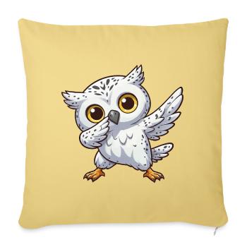Coole Schneeeule Dabbing Kids Eule Dab - Sofakissenbezug 45 x 45 cm - Hellgelb - Vorne