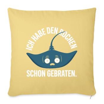 Rochen Schon Gebraten Stachelrochen Manta Rochen - Sofakissenbezug 45 x 45 cm - Hellgelb - Vorne