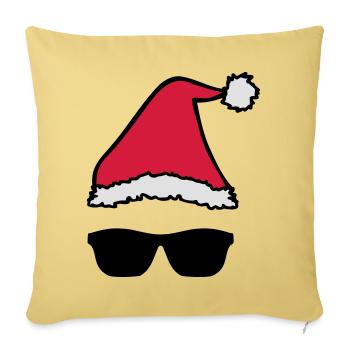 Christmas Hat Sunglasses Xmas Shades - Sofa pillowcase 17,3'' x 17,3'' (45 x 45 cm) - washed yellow - Front