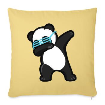 Dabbing Panda Panda Bear - Sofa pillowcase 17,3'' x 17,3'' (45 x 45 cm) - washed yellow - Front