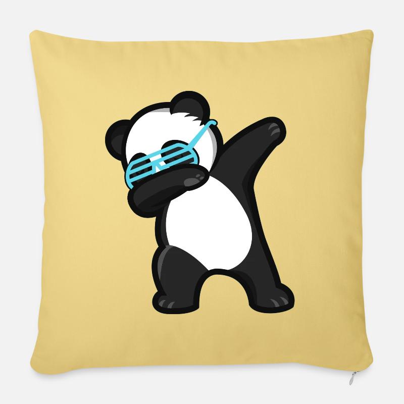 Dabbing Panda Pandabär - Sofakissenbezug 45 x 45 cm - Hellgelb