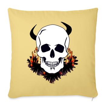Devil Skull Purgatory Hell Satan diabolical death - Sofa pillowcase 17,3'' x 17,3'' (45 x 45 cm) - washed yellow - Front