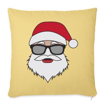 Lunettes de soleil drôles visage de Père Noël avec - Housse de coussin décorative 45 x 45 cm - jaune délavé - Devant