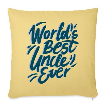 Le meilleur lettrage d’oncle au monde - Housse de coussin décorative 45 x 45 cm - jaune délavé - Devant