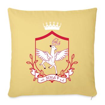 Cerf ailé – noble forêt héraldique animale - Housse de coussin décorative 45 x 45 cm - jaune délavé - Devant