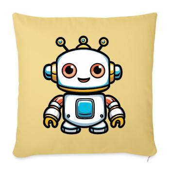 Petit dessin animé Robohero - Housse de coussin décorative 45 x 45 cm - jaune délavé - Devant