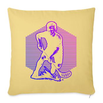 Classic floorball motif - Sofa pillowcase 17,3'' x 17,3'' (45 x 45 cm) - washed yellow - Front
