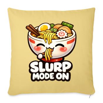 Slurp Mode On Ramen Kawaii - Sofa pillowcase 17,3'' x 17,3'' (45 x 45 cm) - washed yellow - Front