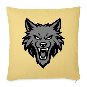 Logo Tête de Loup - Housse de coussin décorative 45 x 45 cm - jaune délavé - Devant