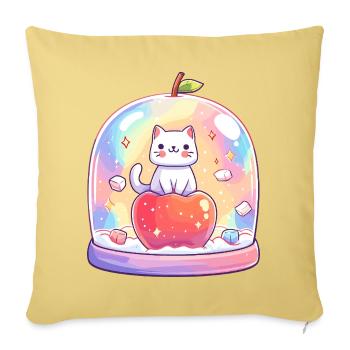 Pastel cat shine in a glass - Sofa pillowcase 17,3'' x 17,3'' (45 x 45 cm) - washed yellow - Front