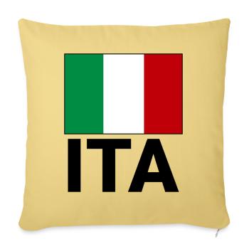 Sporty Italy flag with ITA abbreviation - Sofa pillowcase 17,3'' x 17,3'' (45 x 45 cm) - washed yellow - Front