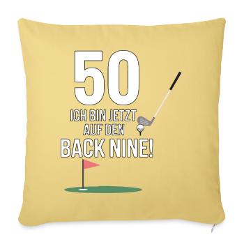 50 Jetzt auf den Back Nine Golf - Sofakissenbezug 45 x 45 cm - Hellgelb - Vorne
