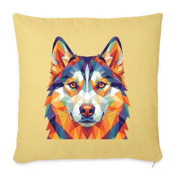 Colorful Geometric Husky Head Pop Art - Sofa pillowcase 17,3'' x 17,3'' (45 x 45 cm) - washed yellow - Front
