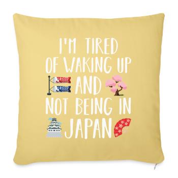 Japon - Housse de coussin décorative 45 x 45 cm - jaune délavé - Devant