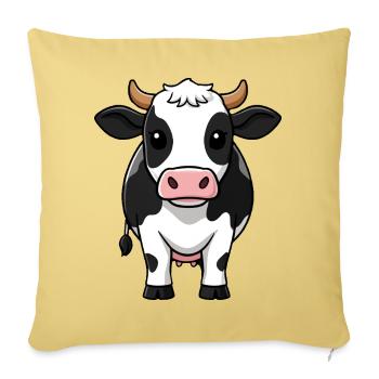 Niedliche Kuh Kalb lustige Geschenke Bauern - Sofakissenbezug 45 x 45 cm - Hellgelb - Vorne