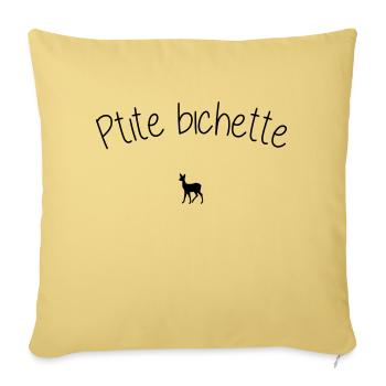 ptite bichette - Housse de coussin décorative 45 x 45 cm - jaune délavé - Devant