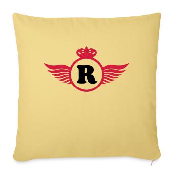 r_logo_f2 - Sofa pillowcase 17,3'' x 17,3'' (45 x 45 cm) - washed yellow - Front