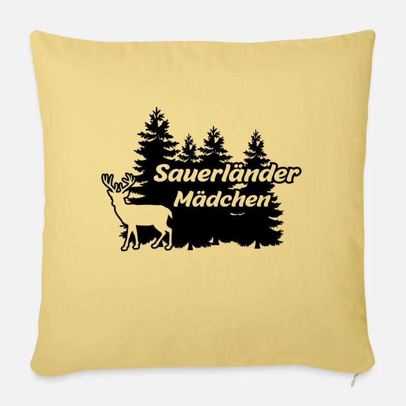 Sauerländer Mädchen - Sofakissenbezug 45 x 45 cm - Hellgelb