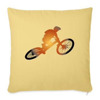Descente VTT VTT Montagne - Housse de coussin décorative 45 x 45 cm - jaune délavé - Devant