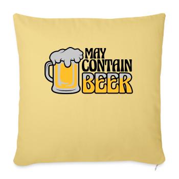 May Contain Beer Spruch - Sofakissenbezug 45 x 45 cm - Hellgelb - Vorne