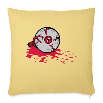 Halloween œil d’horreur sanglant - Housse de coussin décorative 45 x 45 cm - jaune délavé - Devant