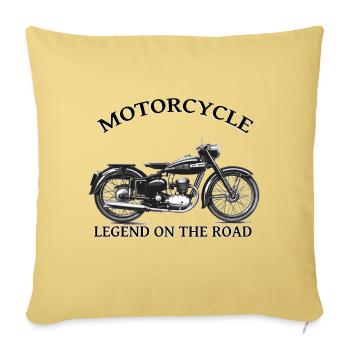 vintage motorcycle legend road motorcycle - Sofa pillowcase 17,3'' x 17,3'' (45 x 45 cm) - washed yellow - Front