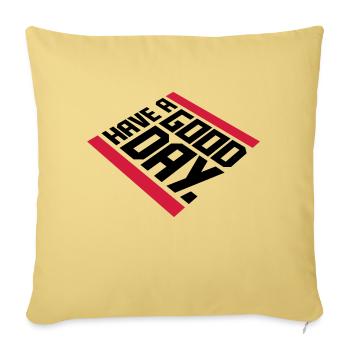 Bonne journée - Housse de coussin décorative 45 x 45 cm - jaune délavé - Devant